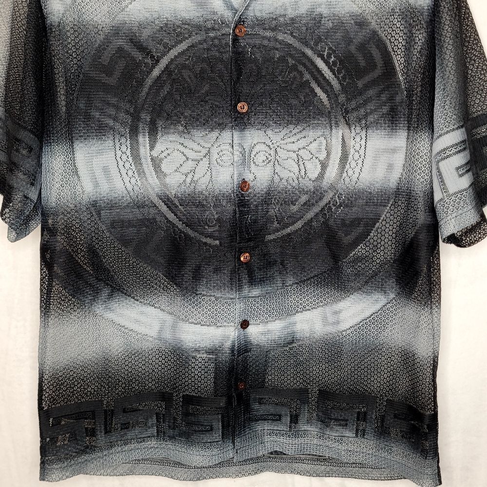 Vintage Bachi Exchange Button Down Mesh Shirt Siz… - image 3